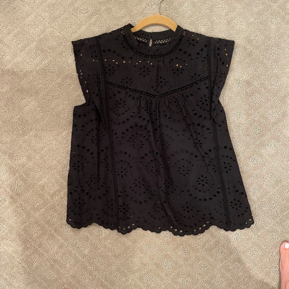 Black Eyelet Blouse